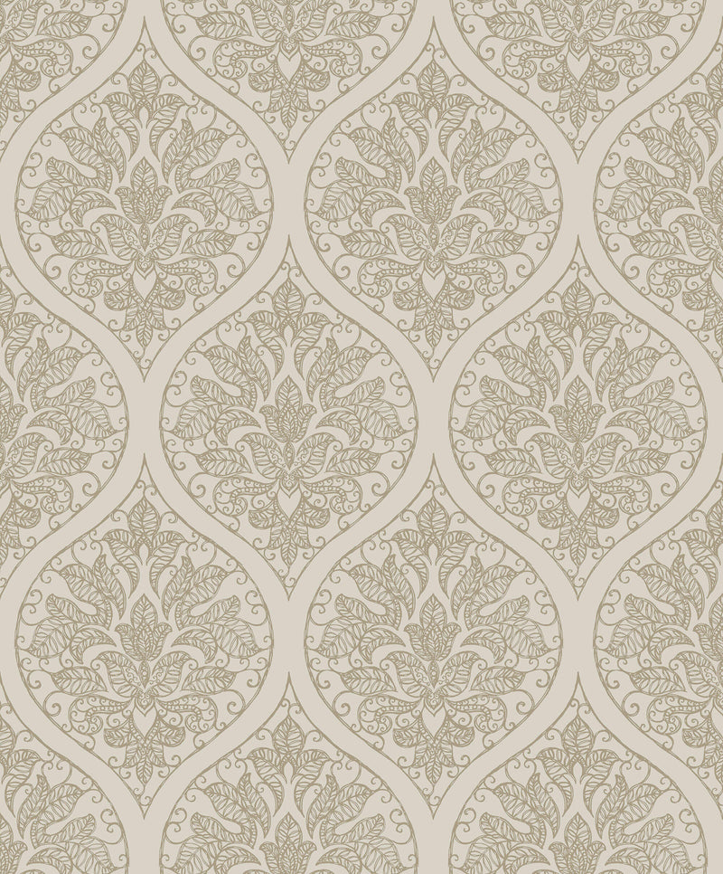 media image for Emporium Ogee Cream/Gold from the Emporium Collection by Galerie Wallcoverings 234