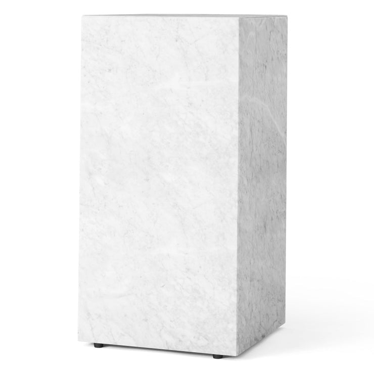 Plinth Table Tall in White Carrara Marble design by Menu