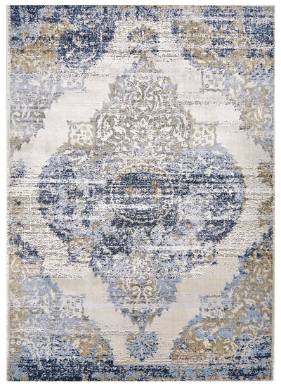 product image of Crowford Blue and Gold Rug by BD Fine Flatshot Image 1 515