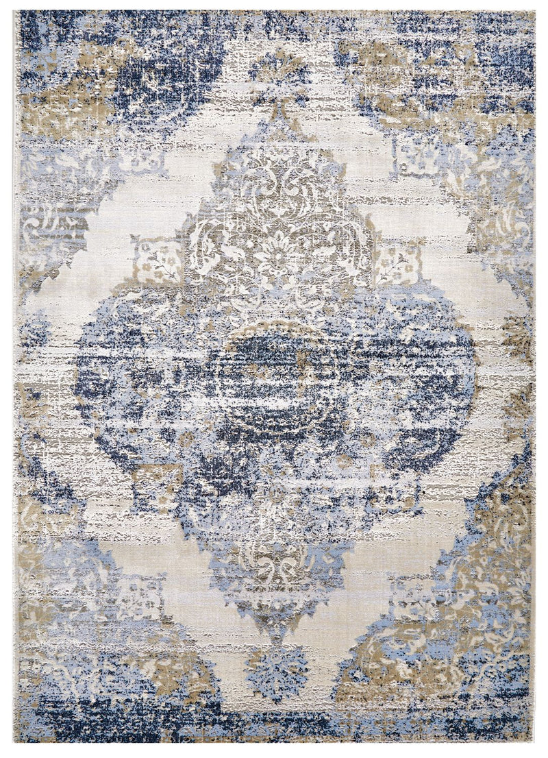 media image for Crowford Blue and Gold Rug by BD Fine Flatshot Image 1 297