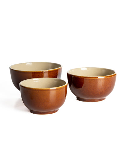 product image of Vintage Brown Glaze Bowls 1 545