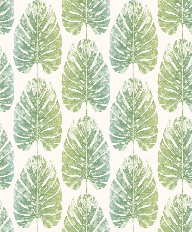 media image for sample leaf stripe wallpaper in green turquoise from the evergreen collection by galerie wallcoverings 1 276
