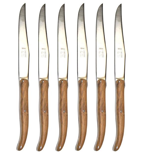 media image for laguiole olivewood knives in wooden box set of 6 1 277