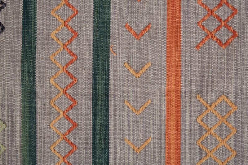 media image for Amara Flatweave Gray and Orange Rug by BD Fine Texture Image 1 217