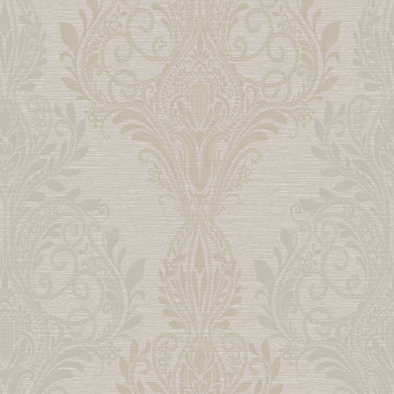 media image for Damask Metallic Wallpaper in Gold/Taupe 242