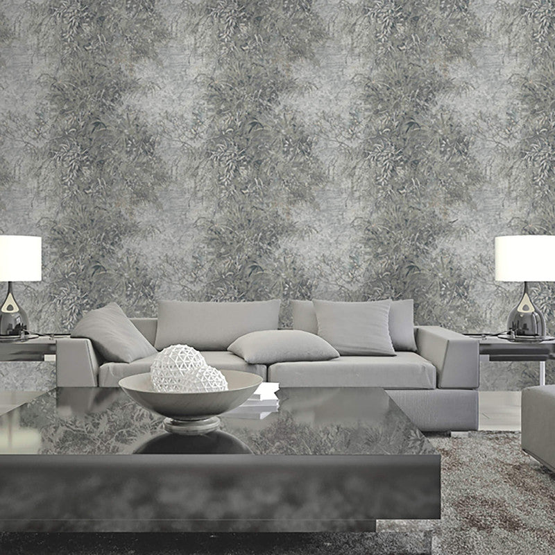 media image for Abstract Leaf Textured Wallpaper in Grey/Brown 218