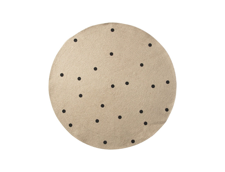 Small Jute Carpet in Black Dots by Ferm Living
