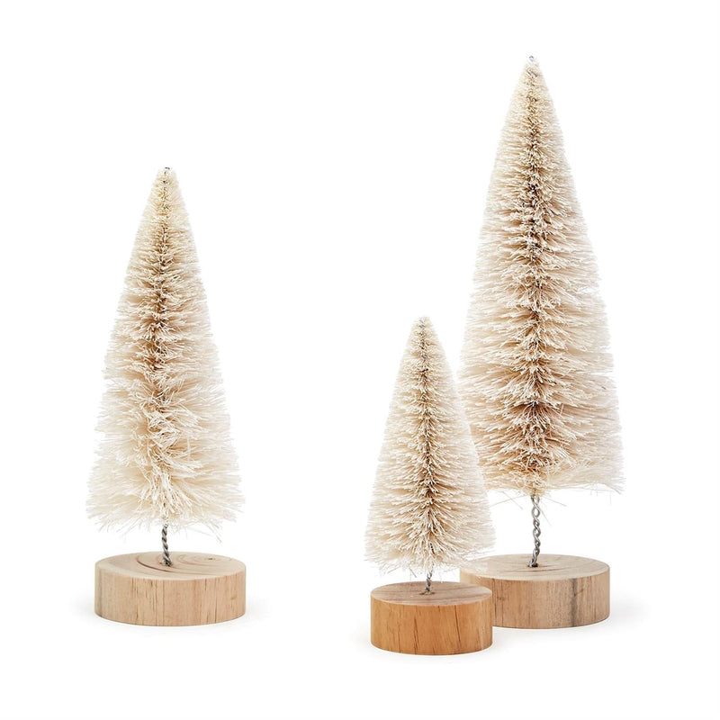 media image for Christmas Bottle Brush Trees with Natural Wood Base - Set of 3 211