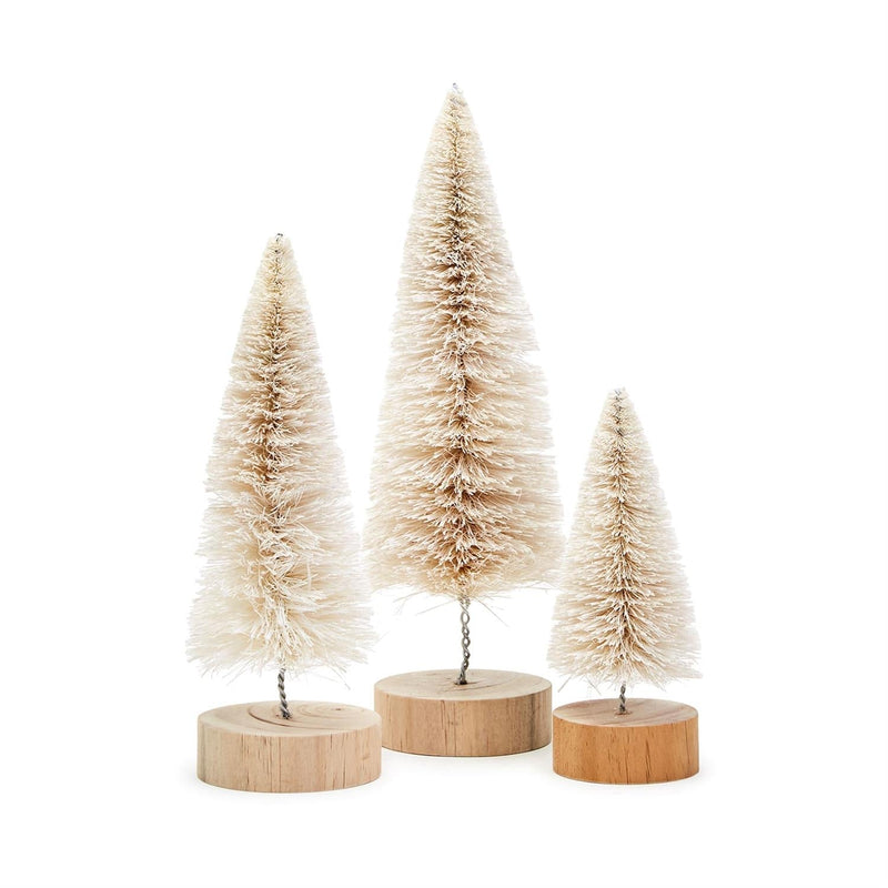 media image for Christmas Bottle Brush Trees with Natural Wood Base - Set of 3 26