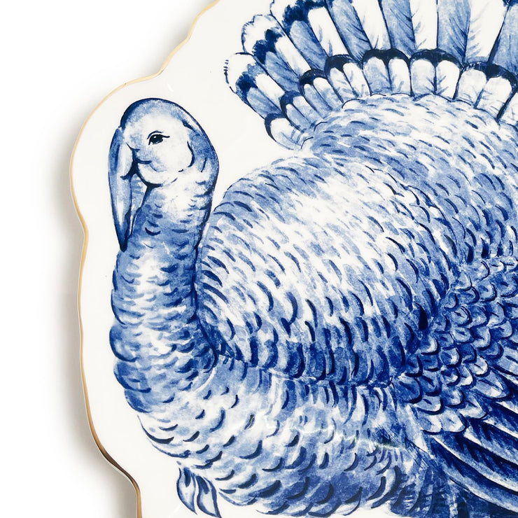 Blue and White Turkey Plate