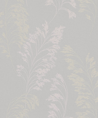 product image of sample feather shrub wallpaper in soft grey gold from the olio collection 1 58