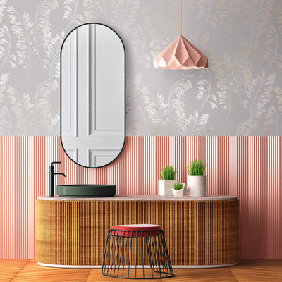 product image for Feather Shrub Wallpaper in Soft Grey/Gold from the Olio Collection 53
