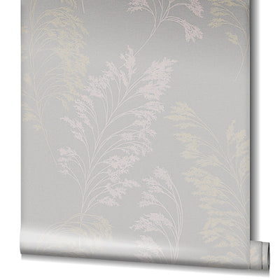 product image for Feather Shrub Wallpaper in Soft Grey/Gold from the Olio Collection 37