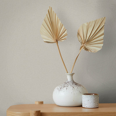 product image for Linen Texture Wallpaper in Beige from the Olio Collection 27