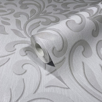 product image for Royal Damask Wallpaper in Grey/Pearl from the Olio Collection 21