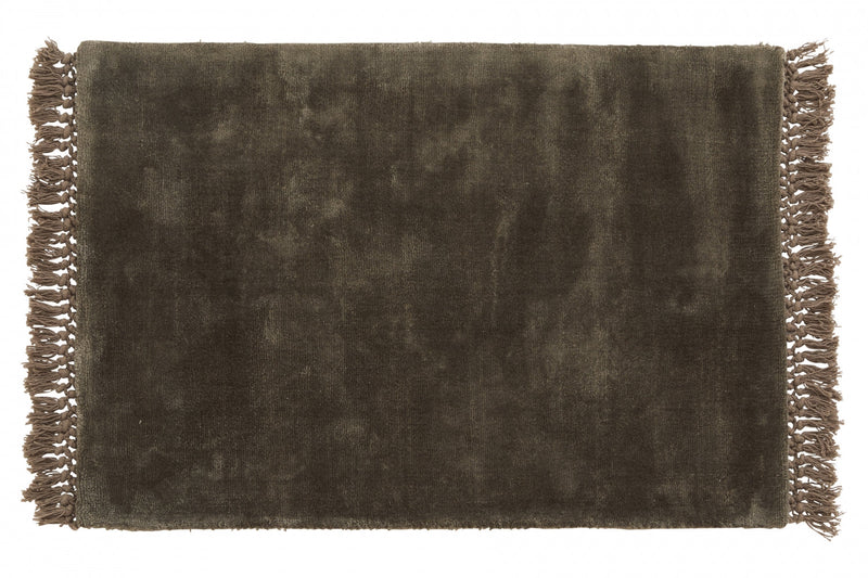 media image for noble warm grey carpet with fringe 1 290