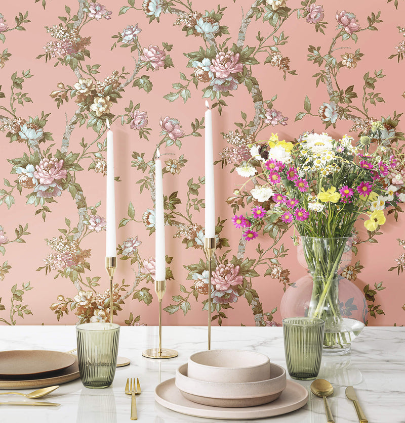 media image for Ramo Edra Pink Wallpaper from Cottage Chic Collection by Galerie Wallcoverings 26