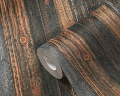 product image for Cottage Wood Panels Wallpaper in Brown/Grey 80