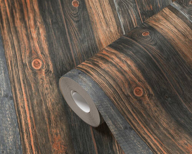 media image for Cottage Wood Panels Wallpaper in Brown/Grey 298