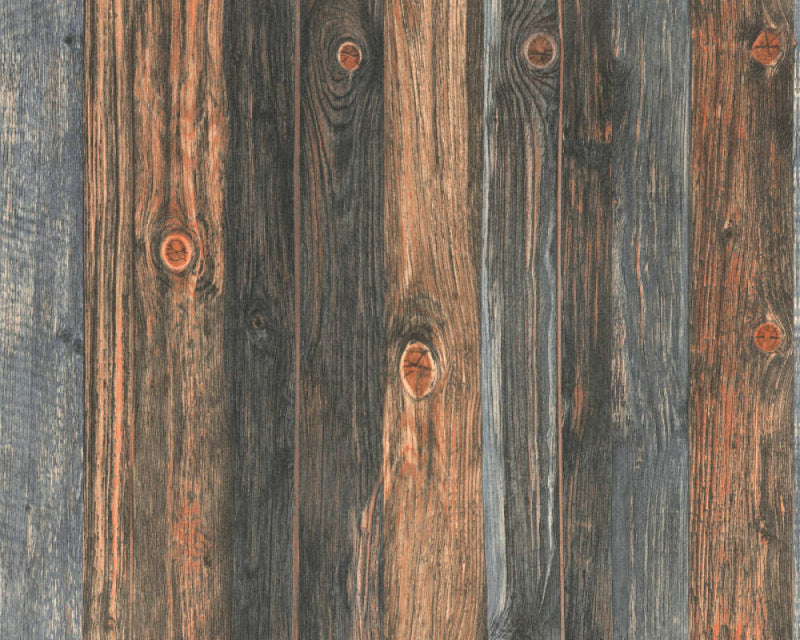 media image for Cottage Wood Panels Wallpaper in Brown/Grey 23