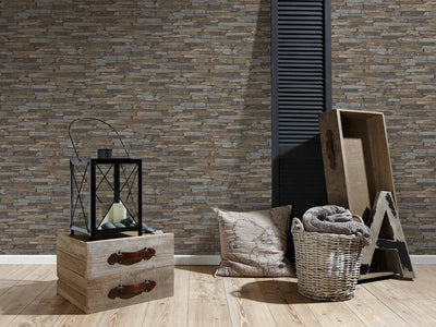 product image for Flat Stone Wallpaper in Beige/Brown/Yellow 17