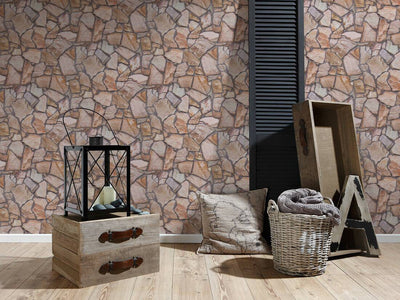 product image for Stone Abstract Wallpaper in Beige/Brown/Grey 55