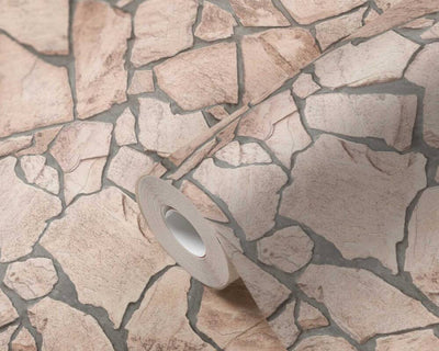 product image for Stone Abstract Wallpaper in Beige/Grey 66