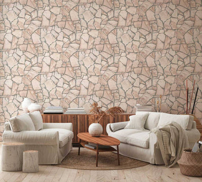 product image for Stone Abstract Wallpaper in Beige/Grey 50