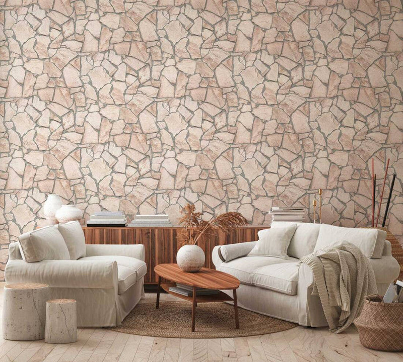 media image for Stone Abstract Wallpaper in Beige/Grey 268