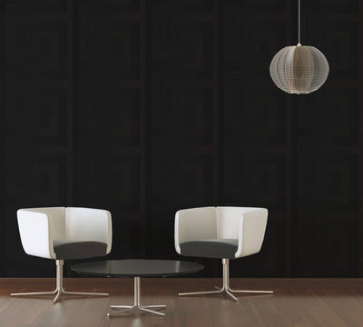product image for Geometric Textured Wallpaper in Black from the Versace V Collection 11