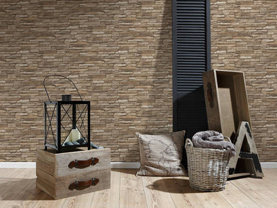 product image for Flat Stone Wallpaper in Beige/Brown 14