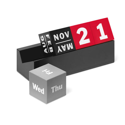 product image of Calendar Perpetual Cubes Blk Red Grey 574