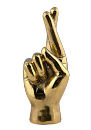 fingers crossed sculpture in brass design by noir 1