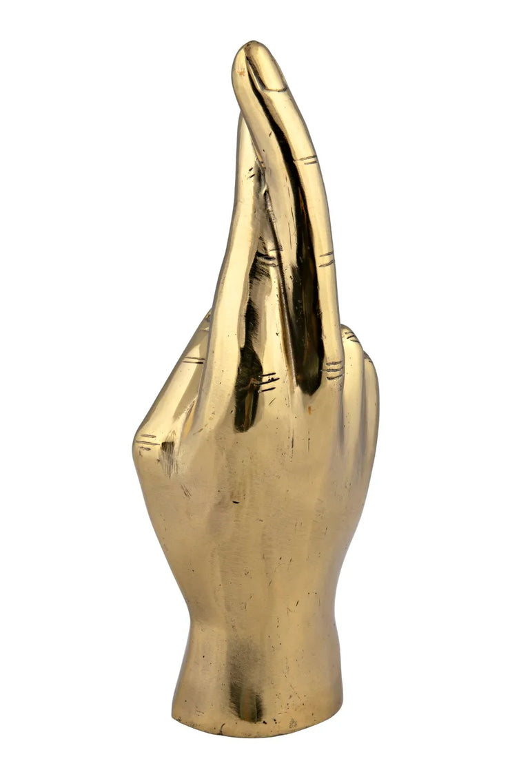 fingers crossed sculpture in brass design by noir 3