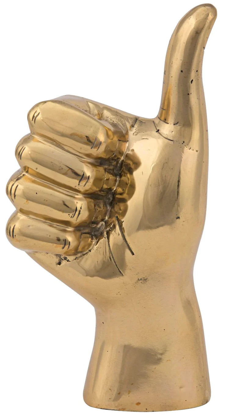 thumbs up sculpture in brass design by noir 1