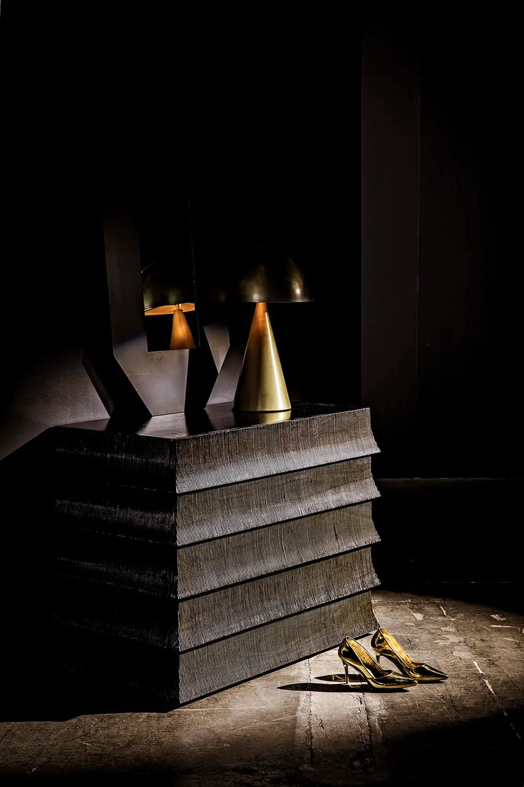 heel sculpture in brass design by noir 6