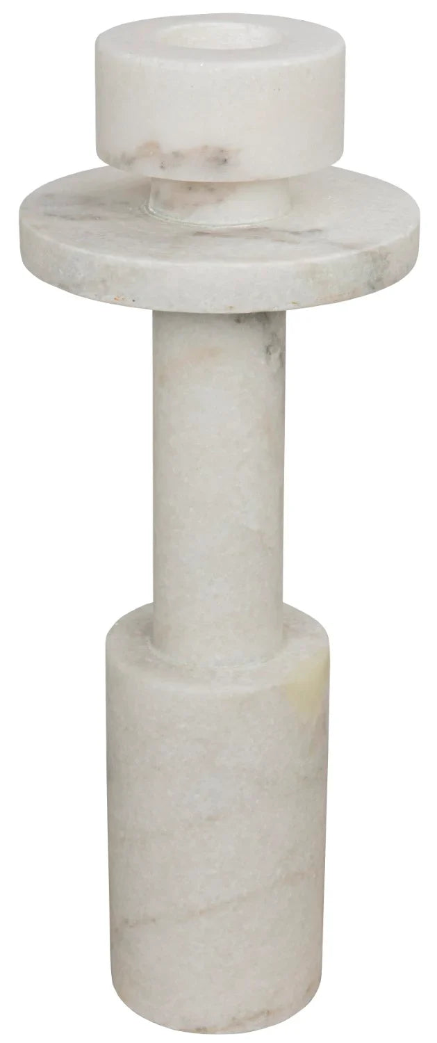 shine candle holder in white stone design by noir 1
