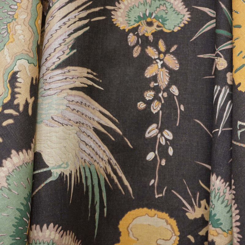 media image for Atrium Fabric in Black/Brown/Mustard 297