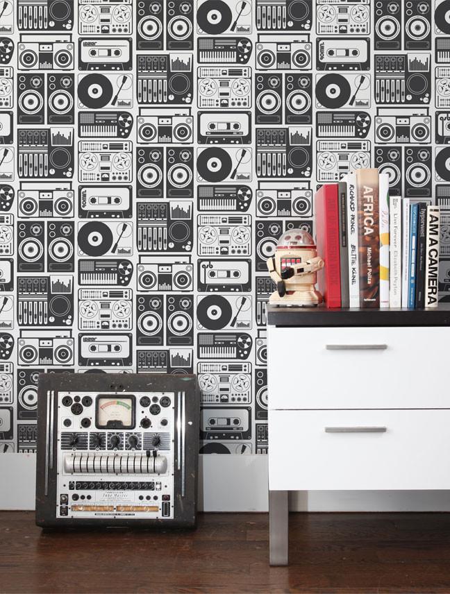 media image for Analog Nights Wallpaper in Charcoal design by Aimee Wilder 273