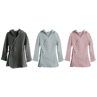 product image for big waffle junior bathrobe in multiple colors design by the organic company 7 5