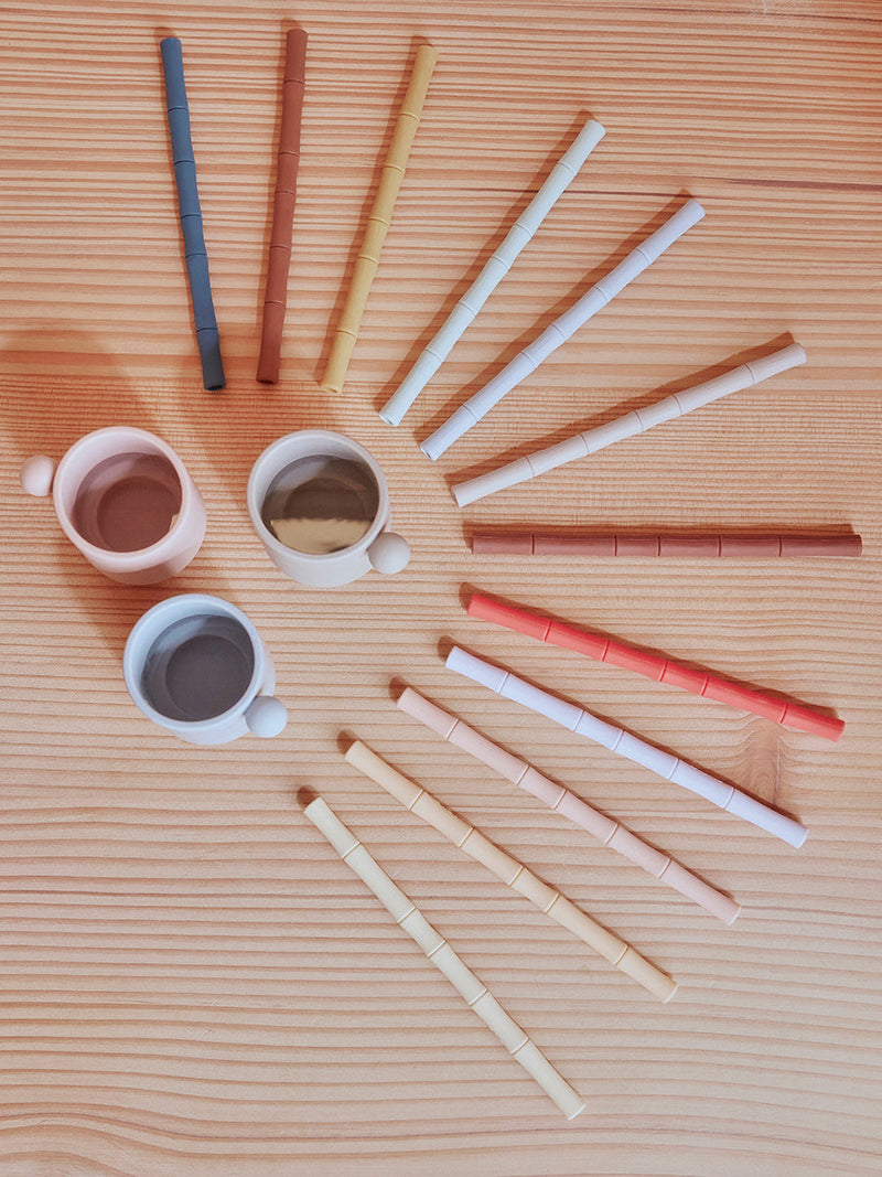 media image for bamboo silicone straw pack of 6 cherry red vanilla oyoy m107200 3 299