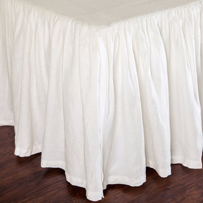 product image of Gathered Linen Bedskirt in White design by Pom Pom at Home 591