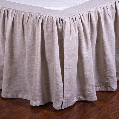 product image of Gathered Linen Bedskirt in Flax design by Pom Pom at Home 529