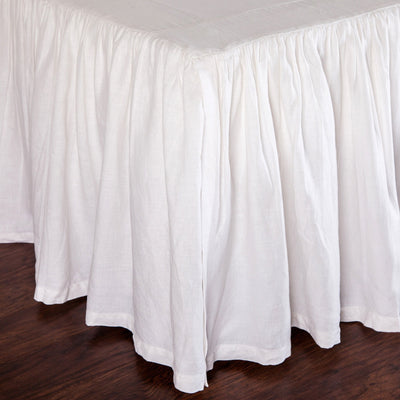 product image for Gathered Linen Bedskirt in White design by Pom Pom at Home 47