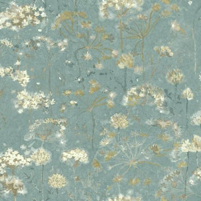 product image of Botanical Fantasy Peel & Stick Wallpaper in Blue and Beige by York Wallcoverings 571