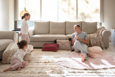 product image for air washable rug in natural in multiple sizes design by lorena canals 8 61