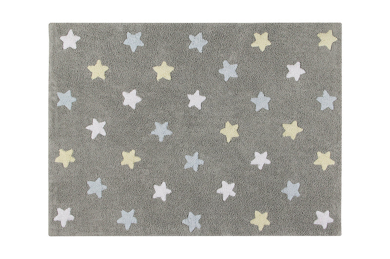 media image for tricolor stars washable rug in grey blue 1 291