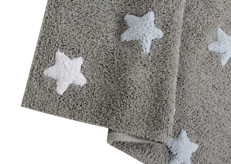 media image for tricolor stars washable rug in grey blue 4 227