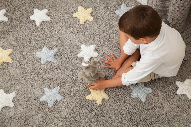 media image for tricolor stars washable rug in grey blue 5 235