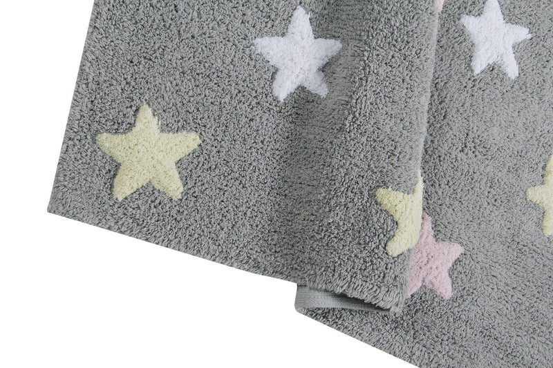 media image for tricolor stars washable rug in grey blue 10 278